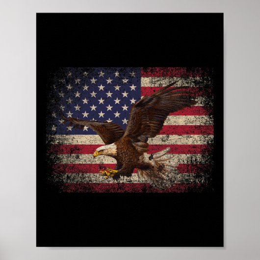 Bald Eagle 4. Juli Weihnachtsgeschenk American Fla Poster (Vorne)