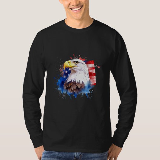 Bald Eagle 4th of July American Flag Country Tee (Vorderseite)