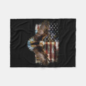 Bald Eagle 4th Of July American Usa Flag Eagle Pat Fleecedecke (Vorderseite (Horizontal))