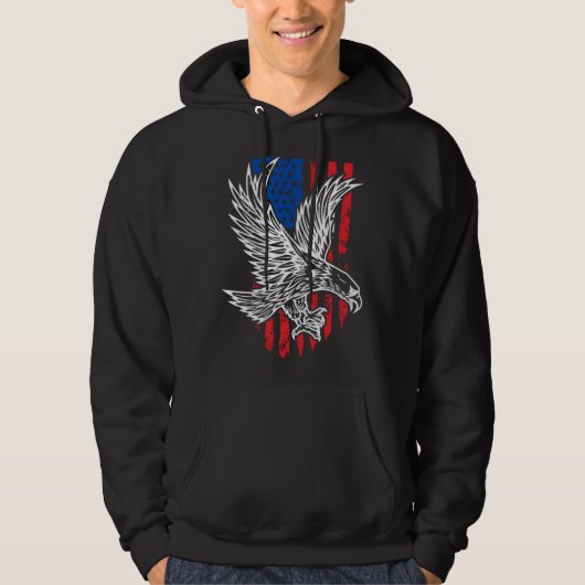 Bald Eagle 4th of July Christmas American Flag Cou Hoodie (Vorderseite)