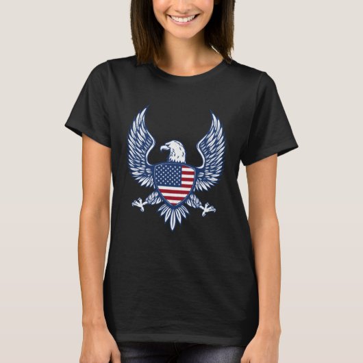 Bald Eagle 4th of July Christmas American Flag Cou T-Shirt (Vorderseite)