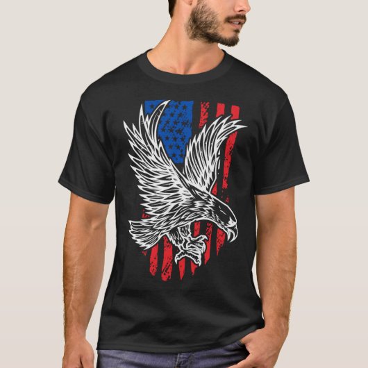 Bald Eagle 4th of July Christmas American Flag Cou T-Shirt (Vorderseite)