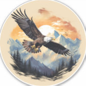 Bald Eagle als Amerikas Symbol Aufkleber (Vorderseite)