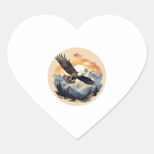 Bald Eagle als Amerikas Symbol Herz-Aufkleber (Vorderseite)