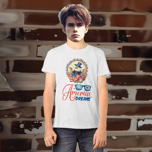 Bald Eagle America Dreams Independence Patriotic Tri-Blend Shirt