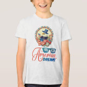 Bald Eagle America Dreams Independence Patriotic Tri-Blend Shirt (Vorderseite)