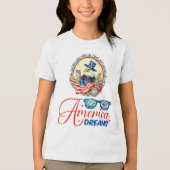 Bald Eagle America Dreams Independence Patriotic Tri-Blend Shirt (Vorderseite)