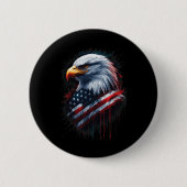 Bald Eagle American Flag 4. Juli Patriotische Tint Button (Vorderseite)