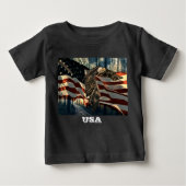 Bald Eagle American Flag Country Road Baby T-shirt (Vorderseite)