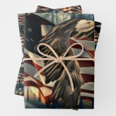 Bald Eagle American Flag Country Road Geschenkpapier Set (Beispiel)