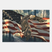 Bald Eagle American Flag Country Road Geschenkpapier Set (Vorderseite)