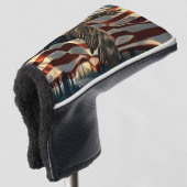 Bald Eagle American Flag Country Road Golf Headcover (3/4 Vorderseite)