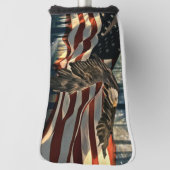 Bald Eagle American Flag Country Road Golf Headcover (Rotieren 90)