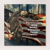 Bald Eagle American Flag Country Road Jigsaw Puzzl Puzzle (Vertikal)
