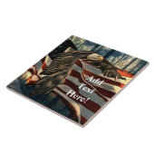 Bald Eagle American Flag Country Road Keramik Tile Fliese (Seite)