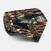 Bald Eagle American Flag Country Road Krawatte (Gerollt)