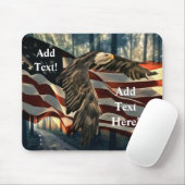 Bald Eagle American Flag Country Road Mouse Pad Mousepad (Mit Mouse)