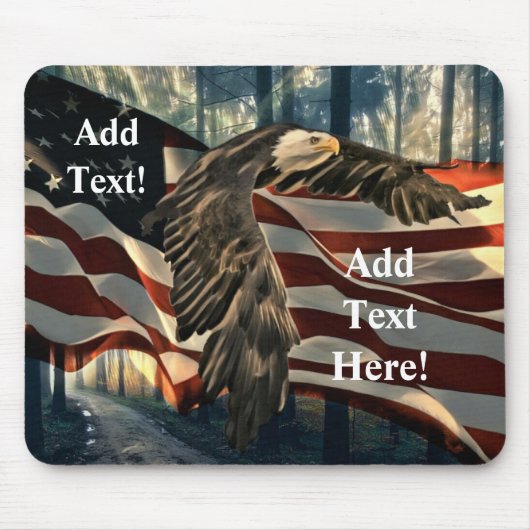 Bald Eagle American Flag Country Road Mouse Pad Mousepad (Vorne)