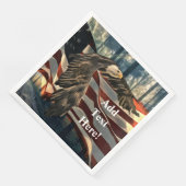 Bald Eagle American Flag Country Road Paper Dinner Serviette (Ecke)