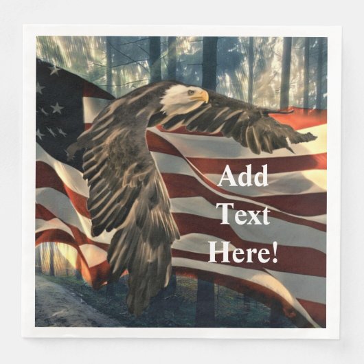 Bald Eagle American Flag Country Road Paper Dinner Serviette (Vorderseite)