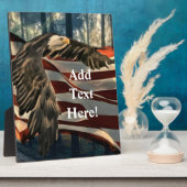 Bald Eagle American Flag Country Road Plaque Fotoplatte (Seite)