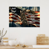 Bald Eagle American Flag Country Road Poster (Küche)