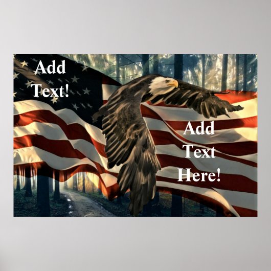 Bald Eagle American Flag Country Road Poster (Vorne)
