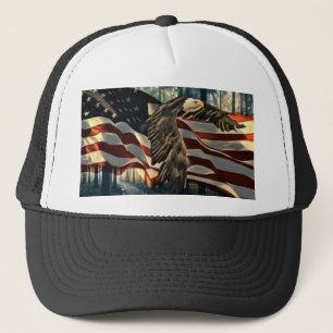 Bald Eagle American Flag Country Road Truckerkappe