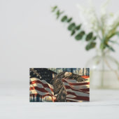 Bald Eagle American Flag Country Road Visitenkarte (Stehend Vorderseite)