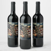 Bald Eagle American Flag Country Road Wine Label Weinetikett (Flaschen)