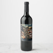 Bald Eagle American Flag Country Road Wine Label Weinetikett (Vorderseite)