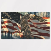 Bald Eagle American Flag Etiketten (Design 1)