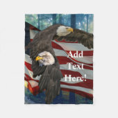 Bald Eagle American Flag Fleecedecke (Vorderseite)