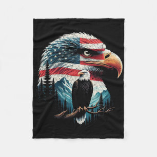 Bald Eagle American Flag für 4. Juli Red White Fleecedecke