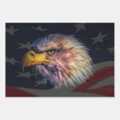 Bald Eagle American Flag Geschenkpapier Set (Vorderseite)