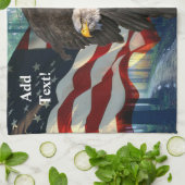 Bald Eagle American Flag Geschirrtuch (Gefaltet)