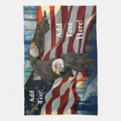 Bald Eagle American Flag Geschirrtuch (Vertikal)