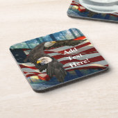 Bald Eagle American Flag Getränkeuntersetzer (Linke Seite)