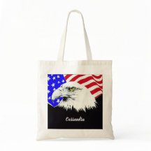 Bald Eagle American Flag Individuelle Name oder Zi