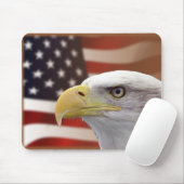 Bald Eagle & American Flag Mousepad (Mit Mouse)