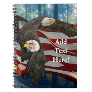 Bald Eagle American Flag Notizblock