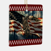 Bald Eagle American Flag Ornament (Rechts)