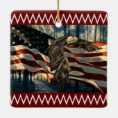 Bald Eagle American Flag Ornament (Rückseite)