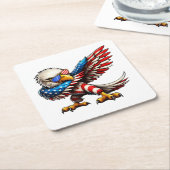 Bald Eagle American Flag Patriotic 4. Juli Rechteckiger Pappuntersetzer (angewinkelt)