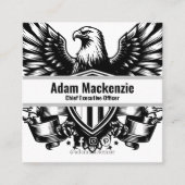 Bald Eagle American Flag Patriotic Business Card Quadratische Visitenkarte (Vorderseite)