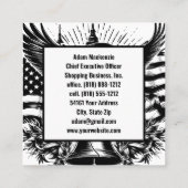 Bald Eagle American Flag Patriotic Business Card Quadratische Visitenkarte (Rückseite)