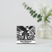 Bald Eagle American Flag Patriotic Business Card Quadratische Visitenkarte (Stehend Vorderseite)