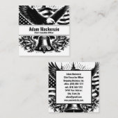 Bald Eagle American Flag Patriotic Business Card Quadratische Visitenkarte (Vorne/Hinten)