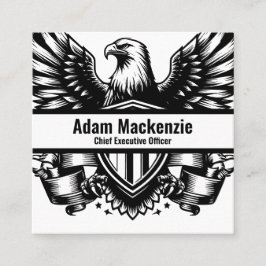 Bald Eagle American Flag Patriotic Business Card Quadratische Visitenkarte