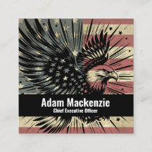 Bald Eagle American Flag Patriotic Business Card